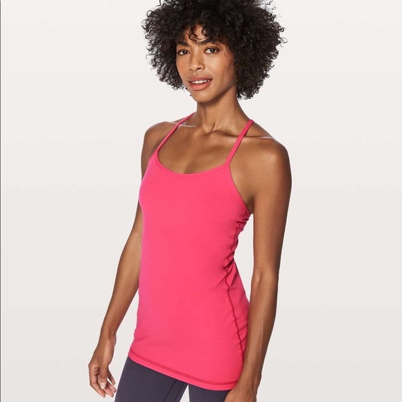 lululemon athletica Tops - Lululemon Hot Pink Power Y Tank Bon Bon 6